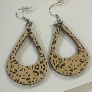 Brown and Black Safari-Inspired Teardrop Earrings